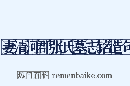 妻清河郡张氏墓志铭造句是什么意思的图片